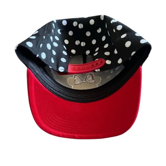 Disney Minnie Mouse Bow Snapback Polka Dot Hat - Picture 2 of 3